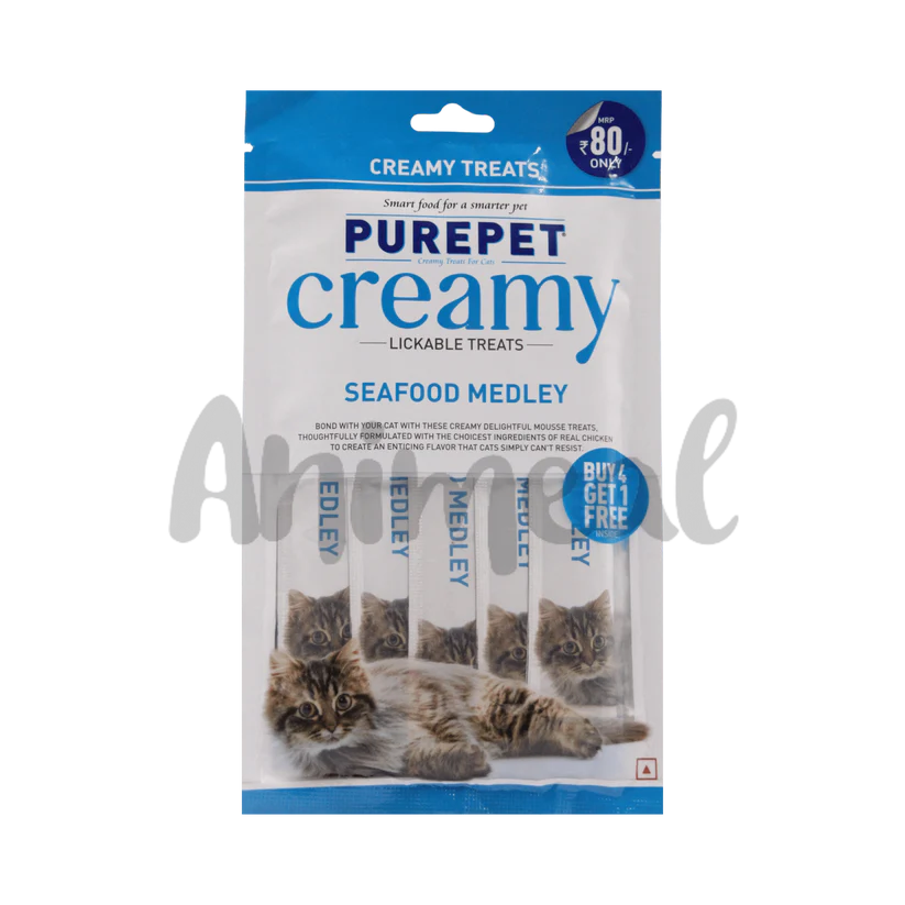 Purepet Creamy Treats Seafood Medley 75g