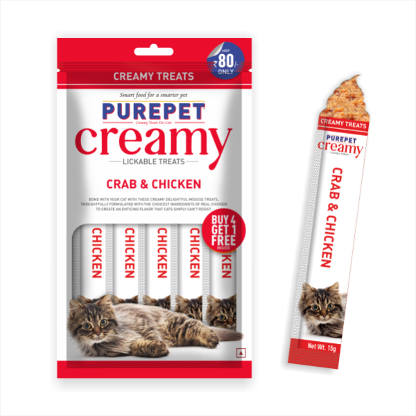 Purepet Creamy Treats Crab & Chicken 75G