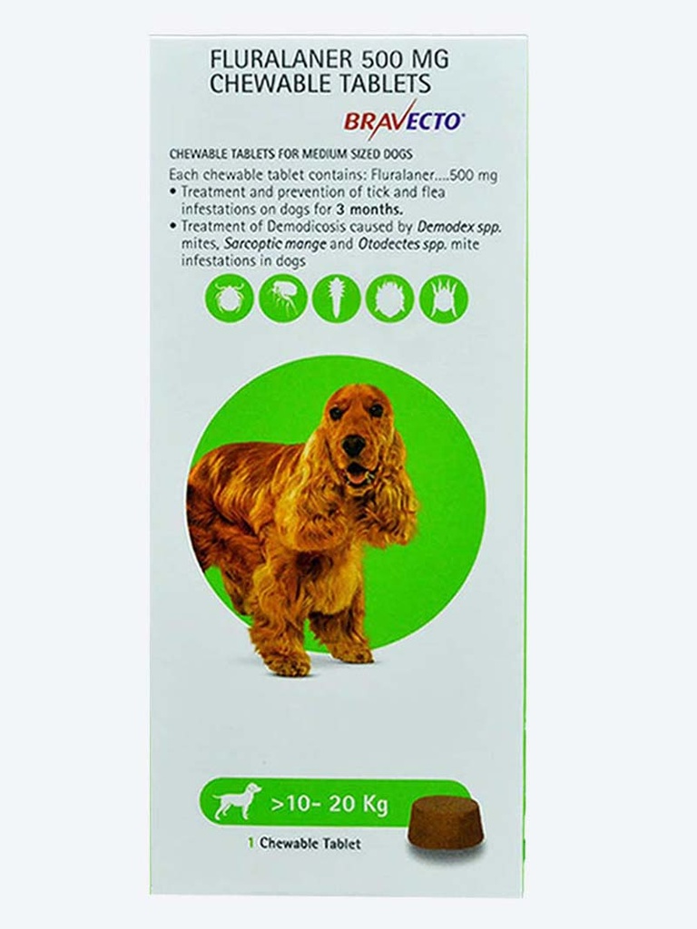 Bravecto Chewable Tablet >10-20Kg 500Mg