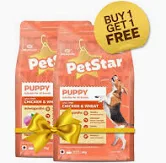 Petstar Puppy Chicken & Wheat 3Kg Buy1 Get1 Free