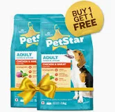 Petstar Adult Chicken & Wheat 1Kg Buy1 Get1 Free