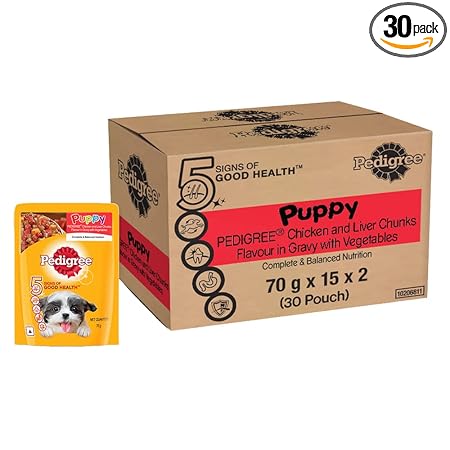 Pedigree Puppy gravy Chicken Chunks with Vegitables BOX 30nos